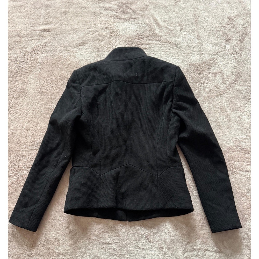Reiss Women's Blazer‎ Black Micro Check 1 Button Sullivan Wool Blend Size Small - Picture 6 of 9